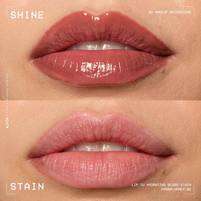 Hydra Honey Lip IV Hydrating Glossy Lip Stain - 12 Hour Moisture Retention (Brown)