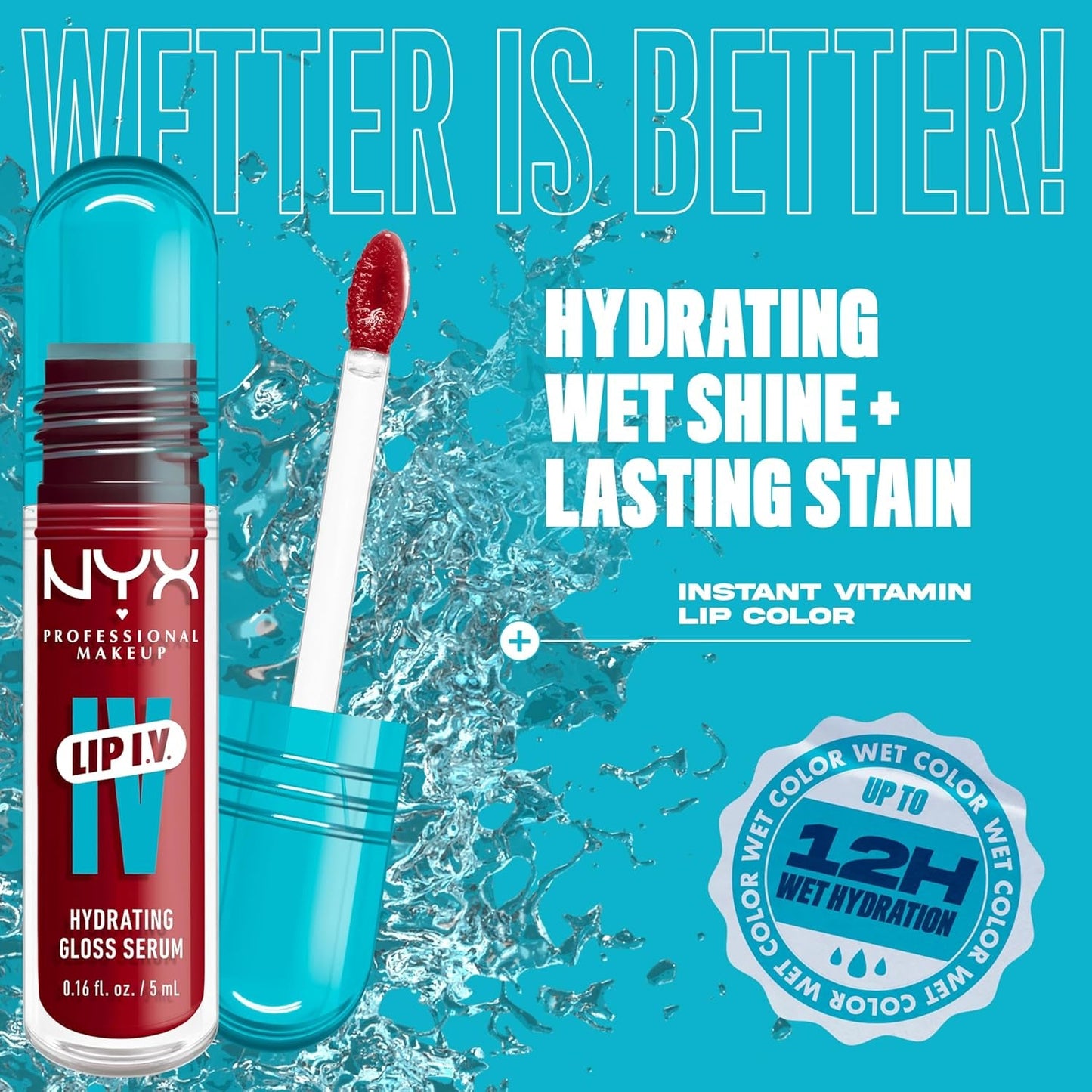 Hydra Honey Lip IV Hydrating Glossy Lip Stain - 12 Hour Moisture Retention (Brown)