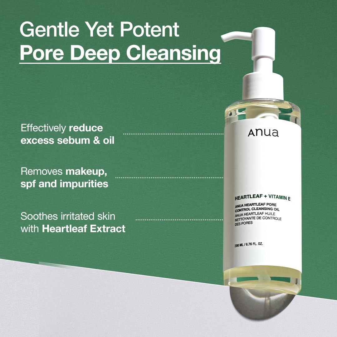 Double Cleanser Duo for Facial Cleansing : Heartleaf Pore Control Cleansing Oil & Heartleaf Quercetinol Pore Deep Cleansing Foam for Double Cleansing, Blackhead Remover, Korean Skincare