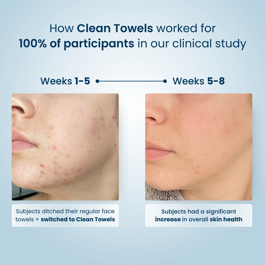 Clean Towels XL™ - 100% USDA Biobased Disposable Face Towelettes, Eczema Association Approved, Ultra Soft Makeup Remover Wipes, 50 Count per Pack