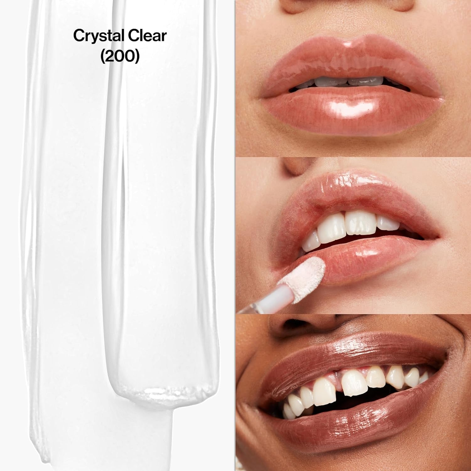 Super Lustrous Lip Gloss, Non-Sticky, Hydrating, High Shine Finish, 200 Crystal Clear, 0.13 Oz