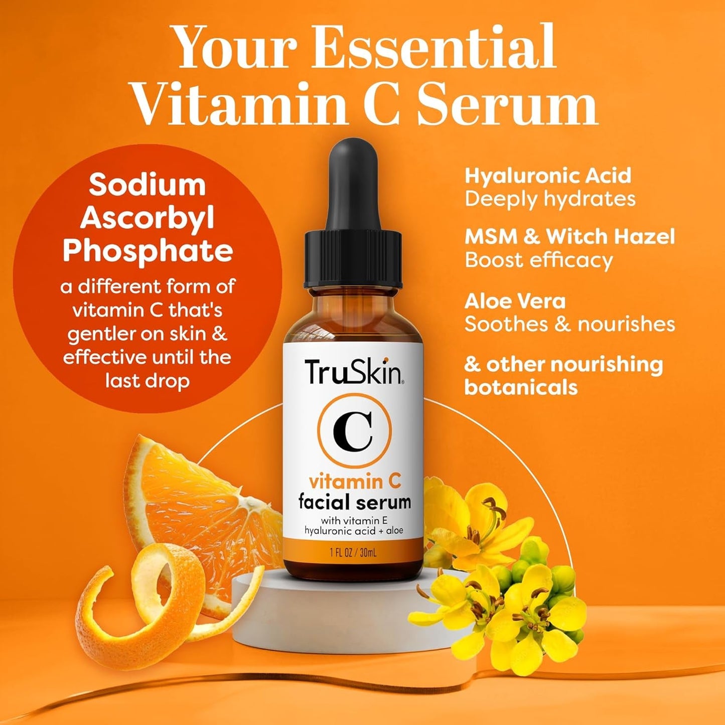 Vitamin C Serum for Face – anti Aging Formula with Vitamin C, Hyaluronic Acid, Vitamin E – Brightening Serum – Improve Appearance of Dark Spots, Tone, Fine Lines & Wrinkles, 1 Fl Oz
