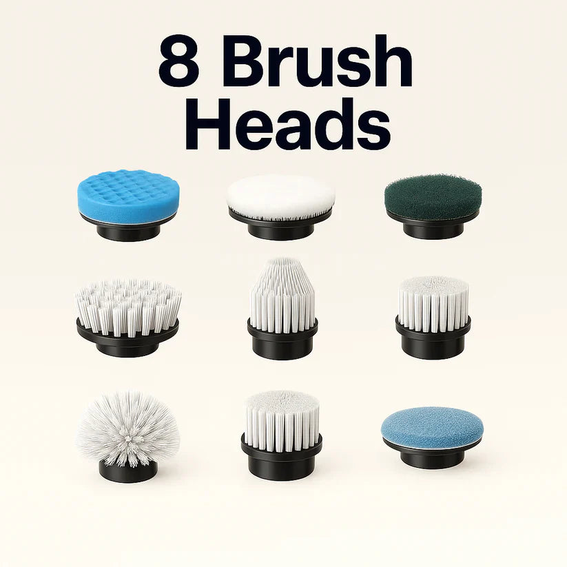 8 in 1  Electric Spin Scrubber+ Free 4 Pack Crevice Cleaning Brushes