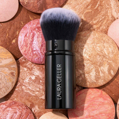 Retractable Airbrush Kabuki Brush for All Face Makeup & Foundation for Liquid, Cream and Powder Face Makeup with Aluminum Handle