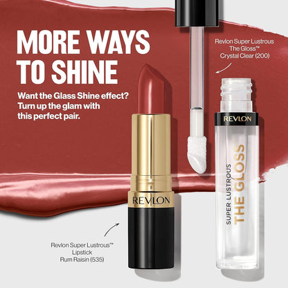 Super Lustrous Lip Gloss, Non-Sticky, Hydrating, High Shine Finish, 200 Crystal Clear, 0.13 Oz