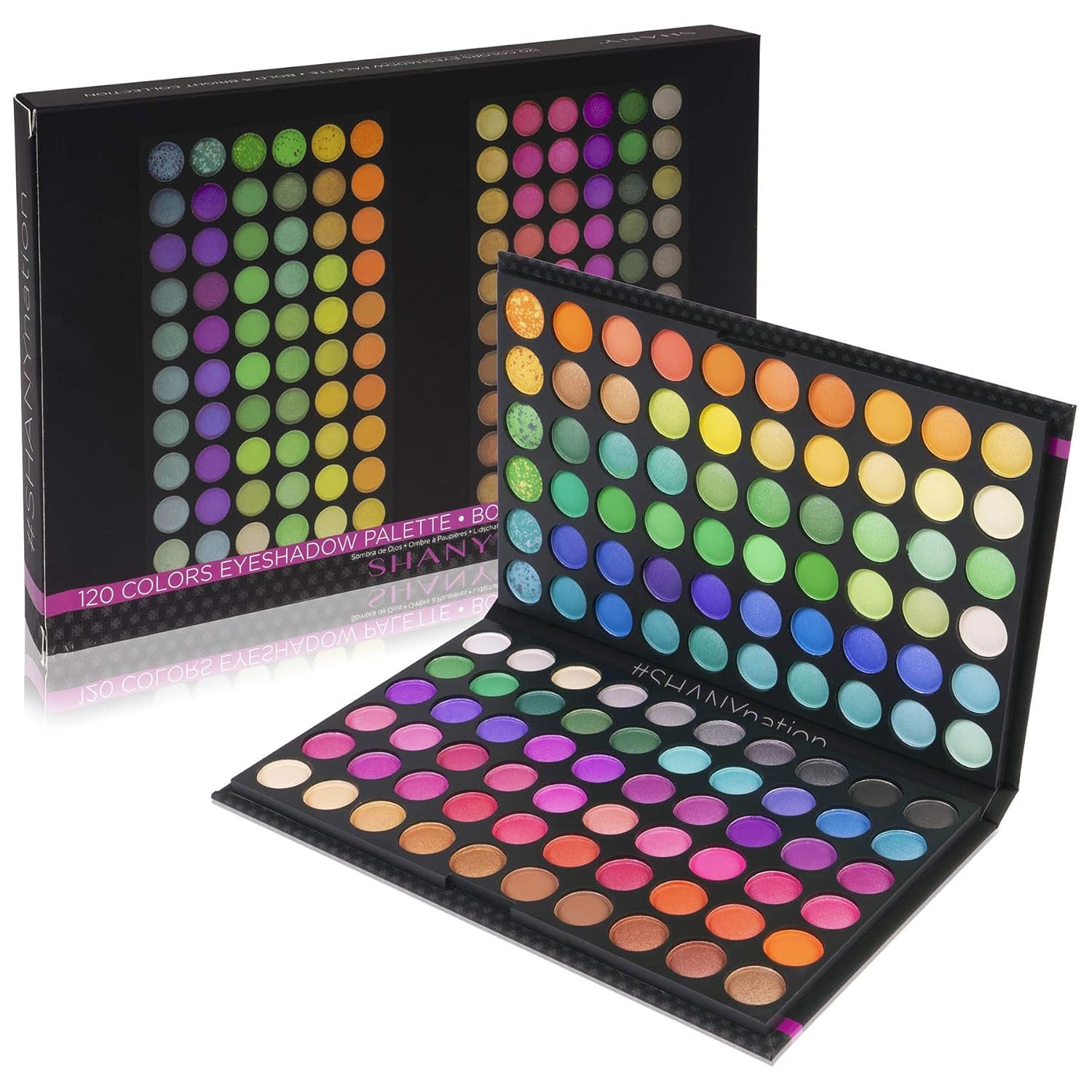 Highly Pigmented Eye Makeup Palette, 120 Matte Shimmer Metallic Eyeshadow Pallet with Long Lasting and Blendable Natural Colors - Classic Neon