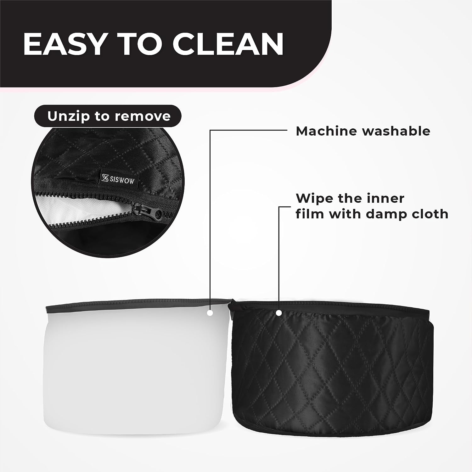 Professional Hair Steamer for Natural Hair with 10 Heat Settings - Quick Heating Thermal Cap for Deep Conditioning, Ideal for Black Hair (Black)