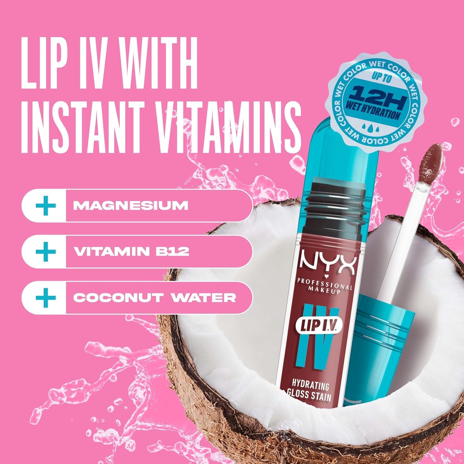 Hydra Honey Lip IV Hydrating Glossy Lip Stain - 12 Hour Moisture Retention (Brown)