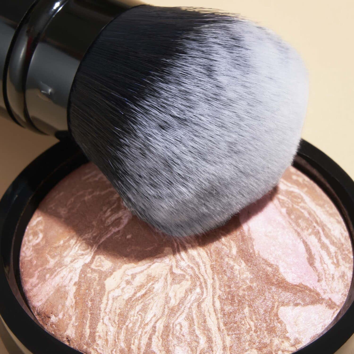 Retractable Airbrush Kabuki Brush for All Face Makeup & Foundation for Liquid, Cream and Powder Face Makeup with Aluminum Handle