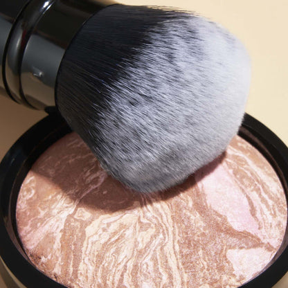 Retractable Airbrush Kabuki Brush for All Face Makeup & Foundation for Liquid, Cream and Powder Face Makeup with Aluminum Handle