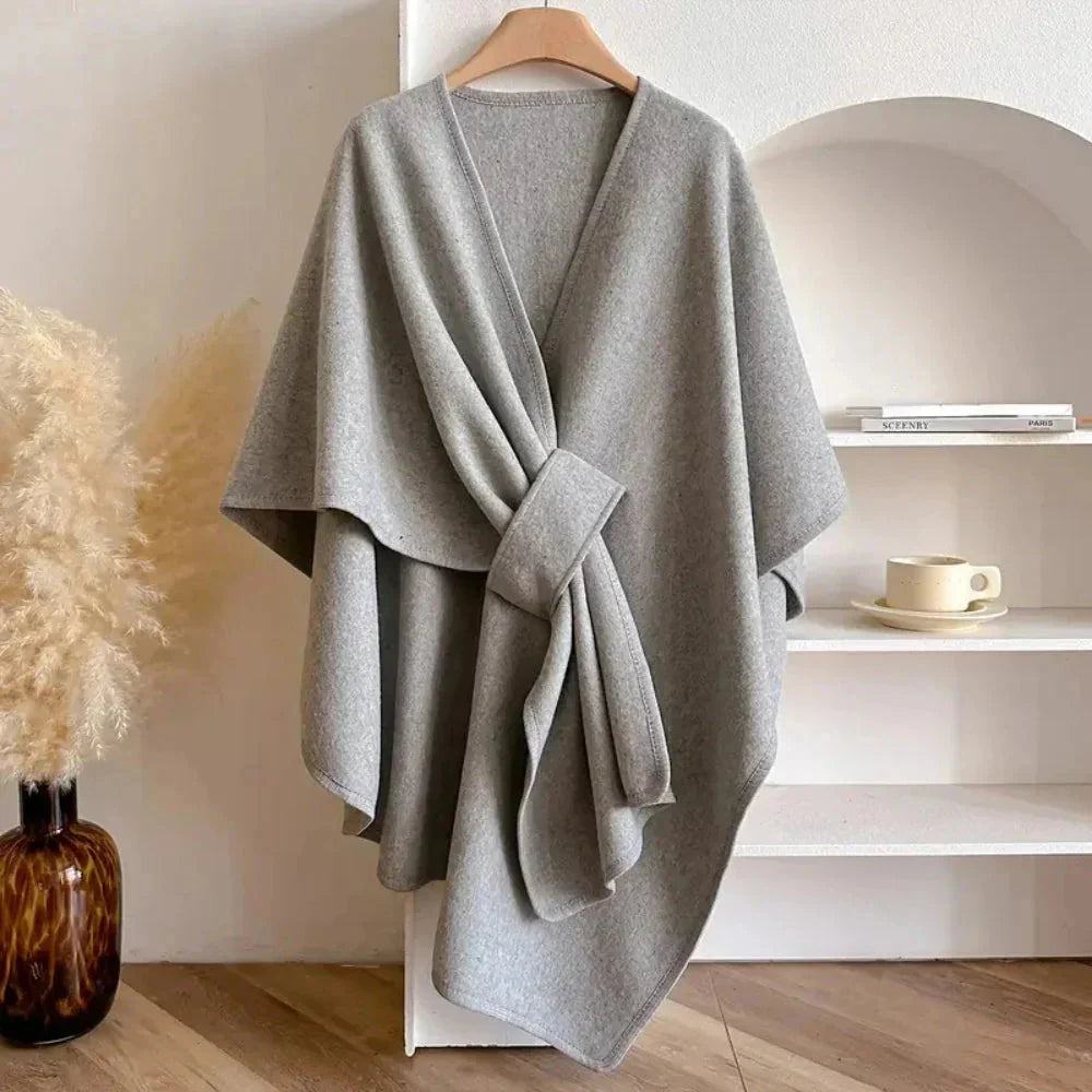 Long poncho shawl