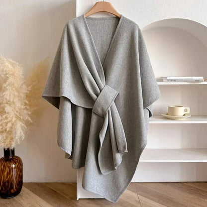 Long poncho shawl