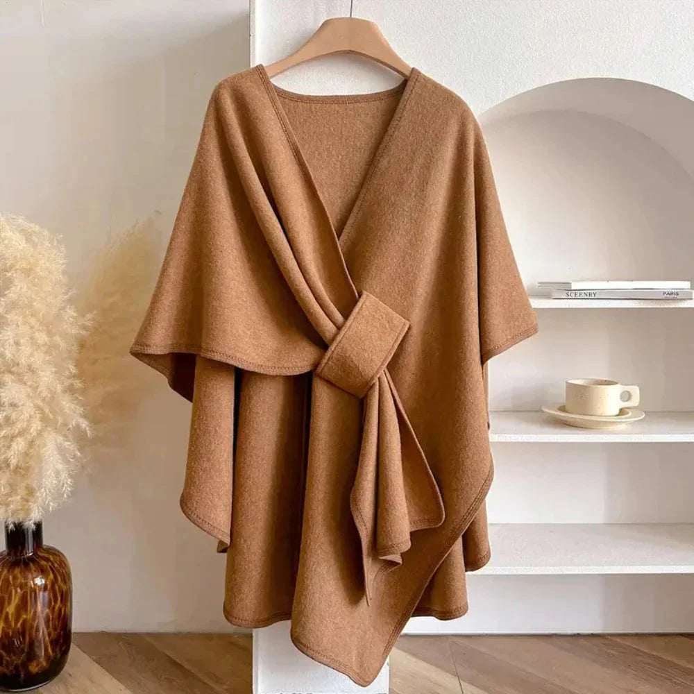 Long poncho shawl