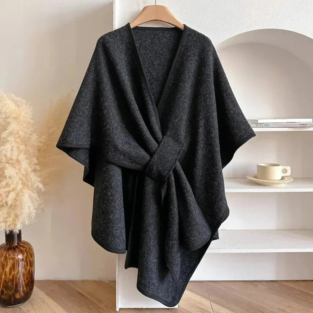 Long poncho shawl